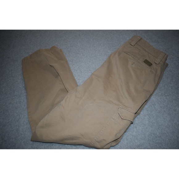Dockers Other - Dockers Cargo Pants Mens 36x32 Baggy Tan Khaki Flat Front Relaxed Fit Cotton